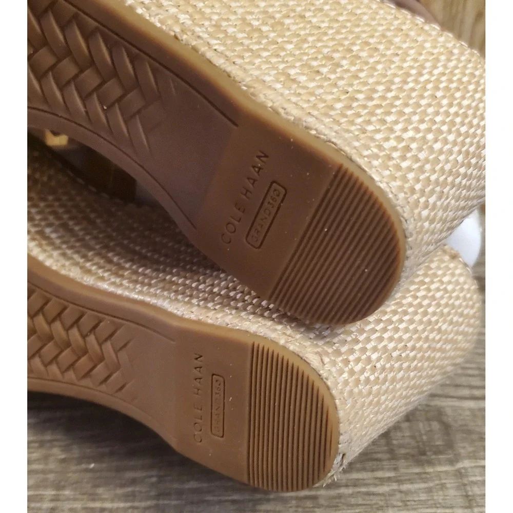 Cole Haan Cloud All Day Espadrille Wedge‎ Sandals Women's Size 10 Brown